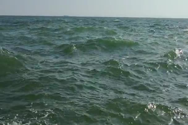 Mořské Vlny Větrného Počasí Létě Moře Pozadí Bouře Moři — Stock video