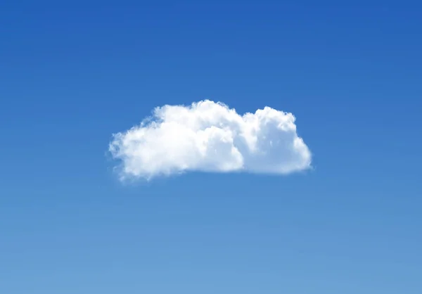 Single Cloud Isolated Deep Blue Gradient Sky Realistic Cloud Illustration — Stock Photo, Image
