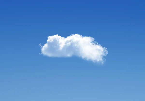 Single Cloud Isolated Deep Blue Gradient Sky Realistic Cloud Illustration — Stock Photo, Image