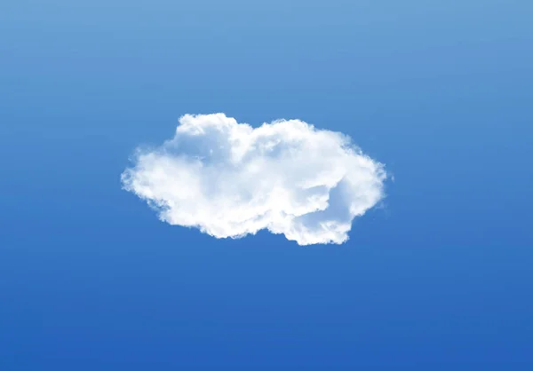 Einzelne Wolke Isoliert Über Tiefblauem Gradienten Himmel Realistische Wolke Illustration — Stockfoto