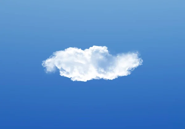 Nube Única Aislada Sobre Cielo Gradiente Azul Profundo Ilustración Nube — Foto de Stock