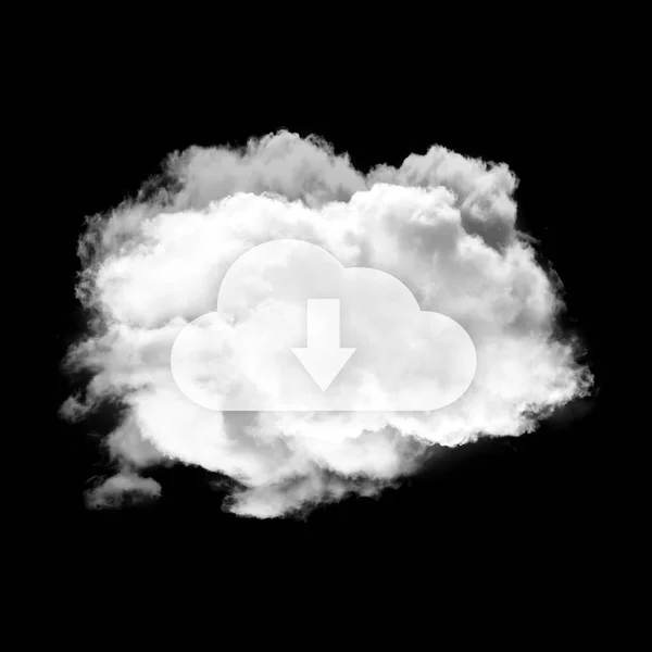 Cloud data shape illustration concept isolated over black backgr — Stock Photo, Image