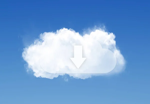 Concepto de ilustración de forma nube datos aislado sobre azul cielo bac — Foto de Stock
