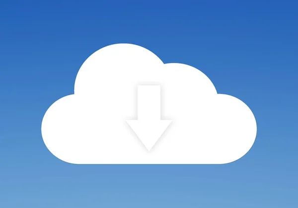 Σύννεφο δεδομένων σχήματος εικονογράφηση έννοια απομονωμένη πάνω μπλε ουρανός bac — Φωτογραφία Αρχείου