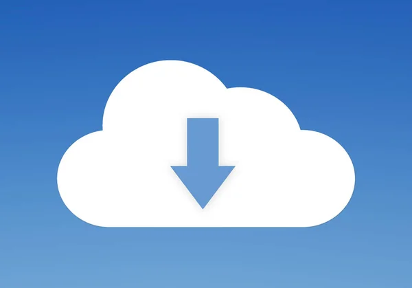 Chmury danych kształtu ilustracja koncepcja na białym tle nad niebieski niebo bac — Zdjęcie stockowe
