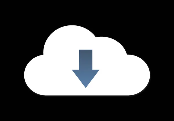 Cloud gegevens pictogram illustratie concept geïsoleerd over zwarte backgro — Stockfoto