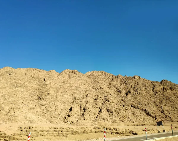 Road through the desert, Sinai mountains, hills