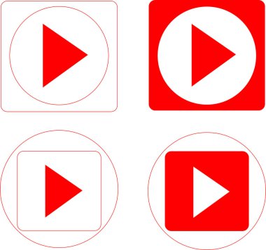 Canlı video yayını vektör çalma düğmeleri