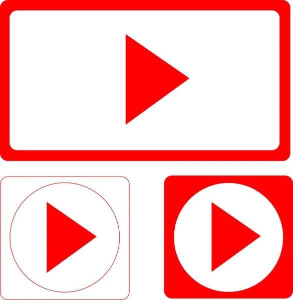 Live Video Streaming Vector Play Buttons — Stock Vector