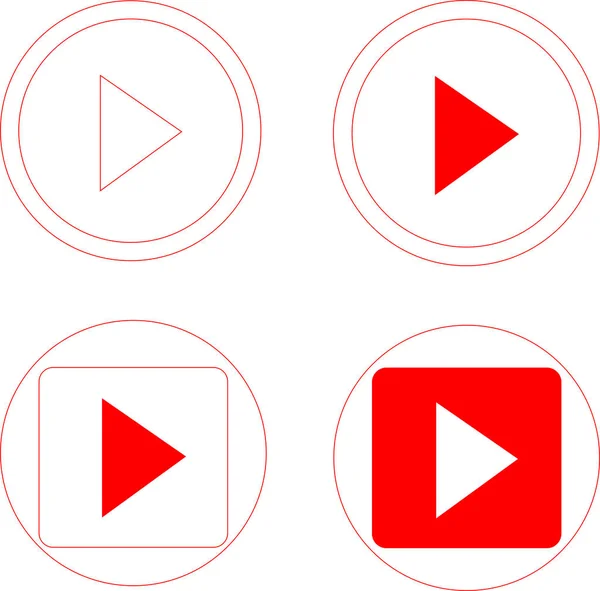 Live Video Streaming Vector Play Buttons — Stock Vector