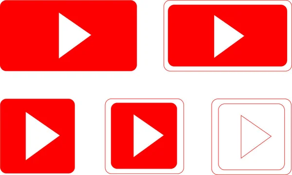 Live Video Streaming Vector Play Buttons — Stock Vector