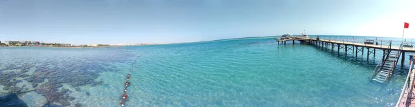 Beautiful Sea Panoramic Photo Wallpaper Sea Resort Distorted View — Stock Photo, Image