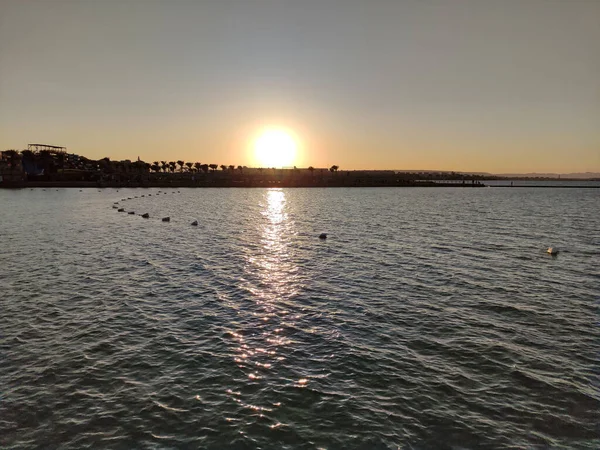 Όμορφο Ηλιοβασίλεμα Και Ερυθρά Θάλασσα Στην Αφρική Φωτογραφία Ταπετσαρία — Φωτογραφία Αρχείου
