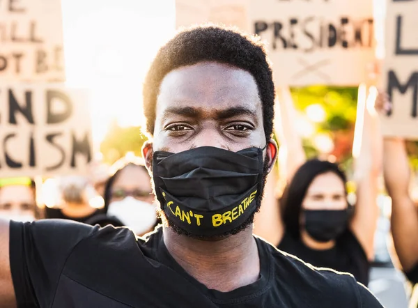 Black Lives Matter Activist Movement Protesting Racism Fighting Equality Demonstrators — Stock Photo, Image