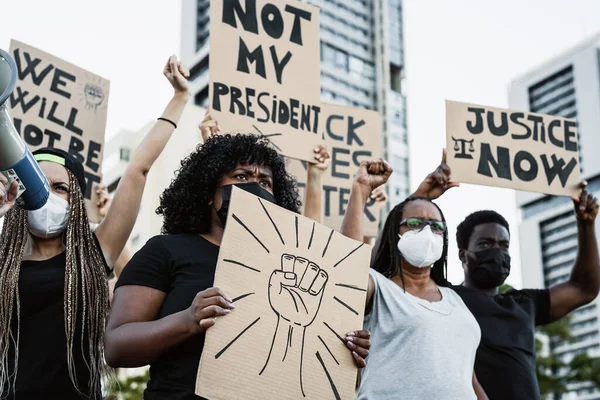 Vidas Negras Importam Movimento Ativista Protestando Contra Racismo Lutando Pela — Fotografia de Stock