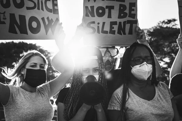 Activistische Beweging Van Het Zwarte Leven Protesteert Tegen Racisme Strijd — Stockfoto