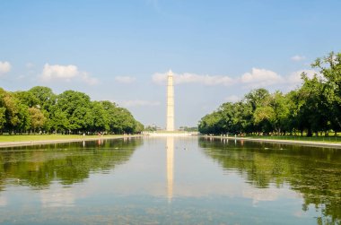 İkonik Washington Anıtı Reflecting havuzu, Washington Dc, ABD'de yansıtma