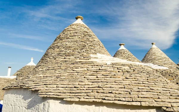 Typische Trulli Gebäude Mit Konischen Dächern Alberobello Apulien Italien — Stockfoto