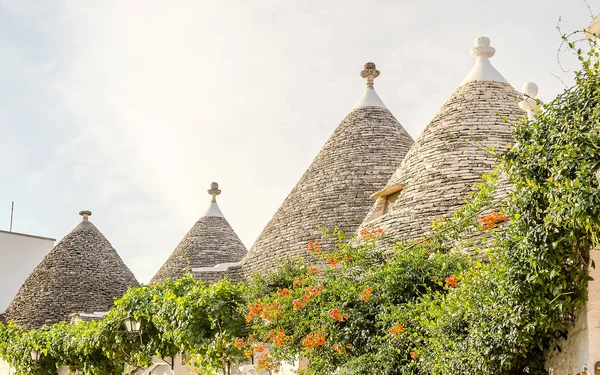 Typische Trulli Gebäude Mit Konischen Dächern Alberobello Apulien Italien — Stockfoto