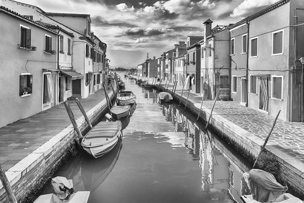 Malerische Häuser Entlang Des Kanals Auf Der Insel Burano Venedig — Stockfoto