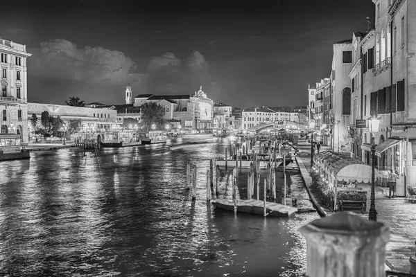 Venezia Italia Aprile Veduta Panoramica Notturna Con Bellissimi Riflessi Del — Foto Stock