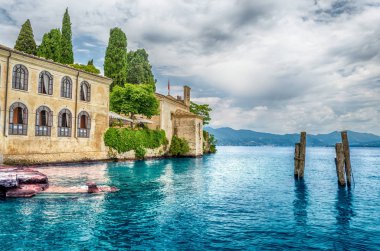 Garda Gölü Punta San Vigilio, Garda Kasabası, Verona, İtalya
