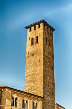 Palazzo della Ragione, Ortaçağ Belediye Binası ve Piazza delle Erbe, Padua, İtalya'nın landmark Tower