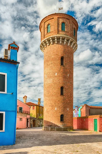 Wasserturm Auf Der Insel Burano Venedig Italien Die Insel Ist — Stockfoto