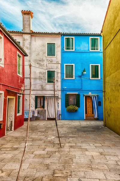 Traditionelle Bunt Bemalte Häuser Auf Der Insel Burano Venedig Italien — Stockfoto