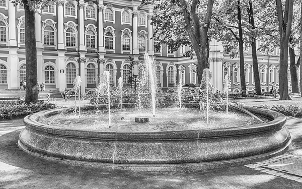 Fountain in the courtyard of Winter Palace, house of the Hermitage Museum, St. Petersburg, Russia