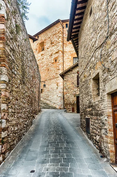 Passeggiando Pittoresche Antiche Vie Assisi Una Delle Più Belle Città — Foto Stock
