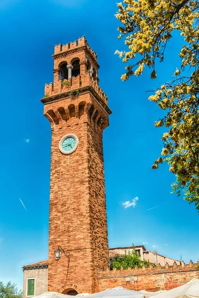 Iconic Clocktower Достопримечательность Острове Мурано Венице Италия — стоковое фото