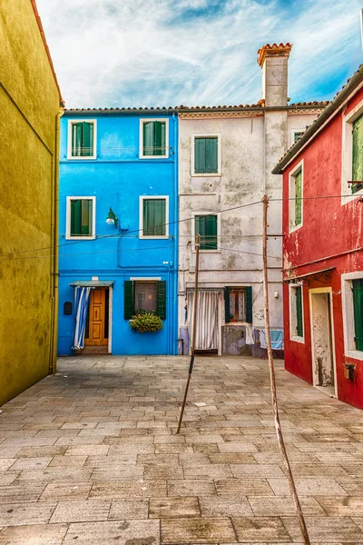 Traditionelle Bunt Bemalte Häuser Auf Der Insel Burano Venedig Italien — Stockfoto