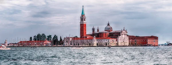 Vista Panorâmica Igreja Ilha São Jorge Canal Giudecca Veneza Itália — Fotografia de Stock