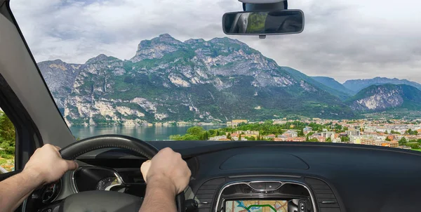 Conducir Coche Hacia Riva Del Garda Lago Del Norte Garda —  Fotos de Stock