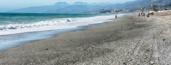 Krajina Malebnou Písečnou Pláží Tyrénském Pobřeží Kalábrii Itálie — Stock fotografie