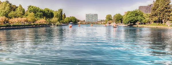 Scénický Výhled Umělé Jezero Okrese Eur Řím Itálie — Stock fotografie