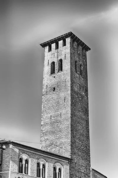 Tornet Den Palazzo Della Ragione Medeltida Rådhuset Byggnaden Och Landmärke — Stockfoto