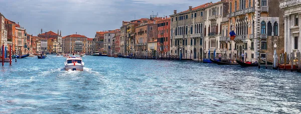 Arquitetura Cênica Longo Grande Canal Distrito San Marco Veneza Itália — Fotografia de Stock