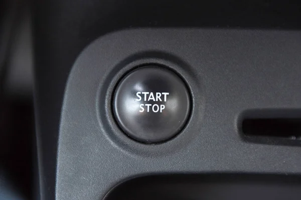 Innenraum Eines Autos Mit Nahaufnahme Des Knopfes Für Das Motorstart — Stockfoto