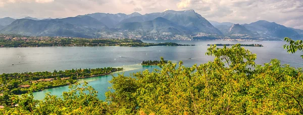 Vista Aerea Panoramica Dalla Rocca Manerba Sul Lago Garda — Foto Stock