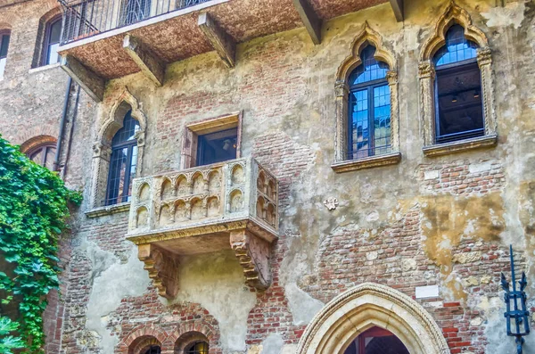 Der Berühmte Balkon Von Rom Und Juliet Der Casa Giulietta — Stockfoto