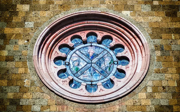 Rose Window Van Kerk Van Andrea Orvieto Italië — Stockfoto