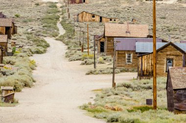 Main Street Bodie, California, ABD devlet tarihi Park altın madenciliği hayalet kasabasında