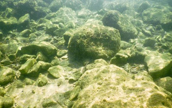 海边的水下岩石 可用作背景 — 图库照片