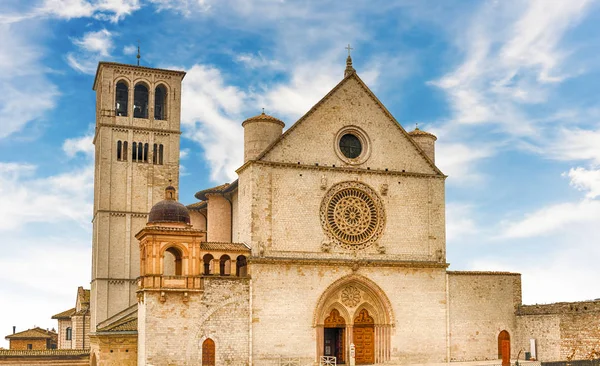 Facade Papal Basilica Saint Francis Assisi One Most Important Places — Stock Photo, Image