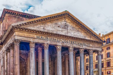 Pantheon cephe, Roma, Italya ikonik dönüm noktası