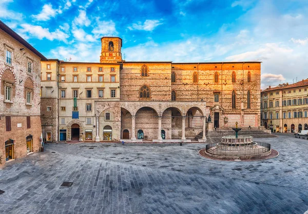 Vista panorâmica da Piazza IV Novembre, Perugia, Itália — Fotografia de Stock