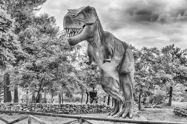 Dinosauro del tirannosauro Rex all'interno di un parco dino nel sud Italia — Foto Stock