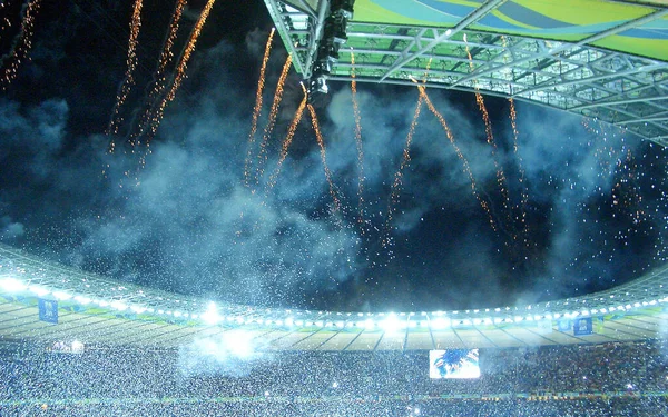 Celebración de la victoria en el Olympiastadion de Berlín, Alemania — Foto de Stock